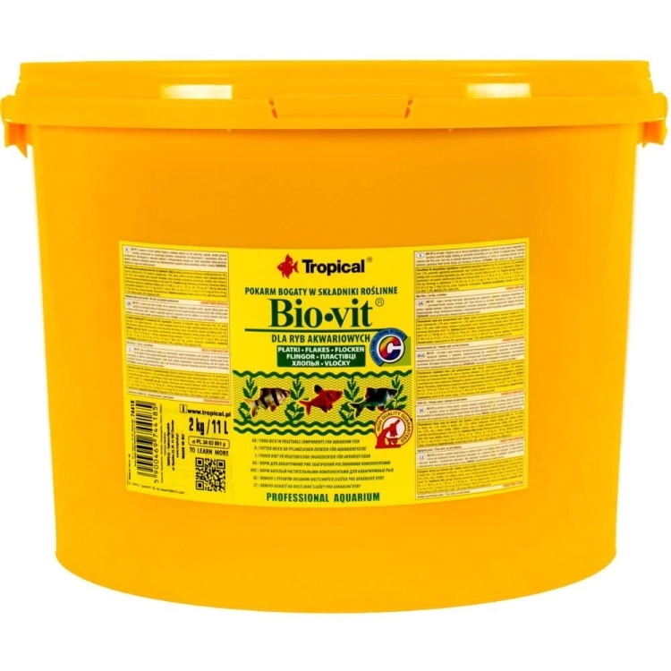 Tropical Bio-Vit 11L - 2kg Pokarm roślinny dla ryb