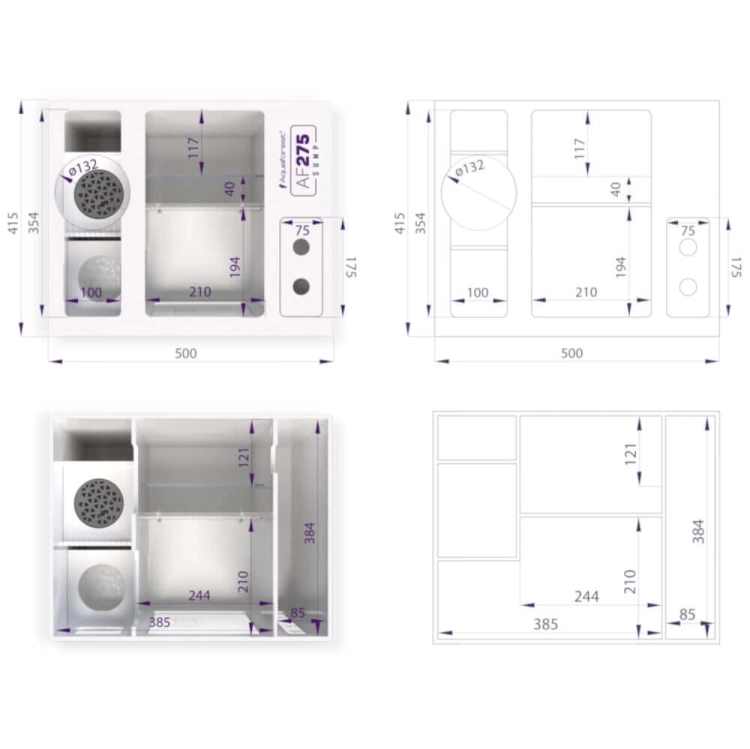 Aquaforest Ocean Guard AF 275 Ultra White Akwarium morskie zestaw + szafka