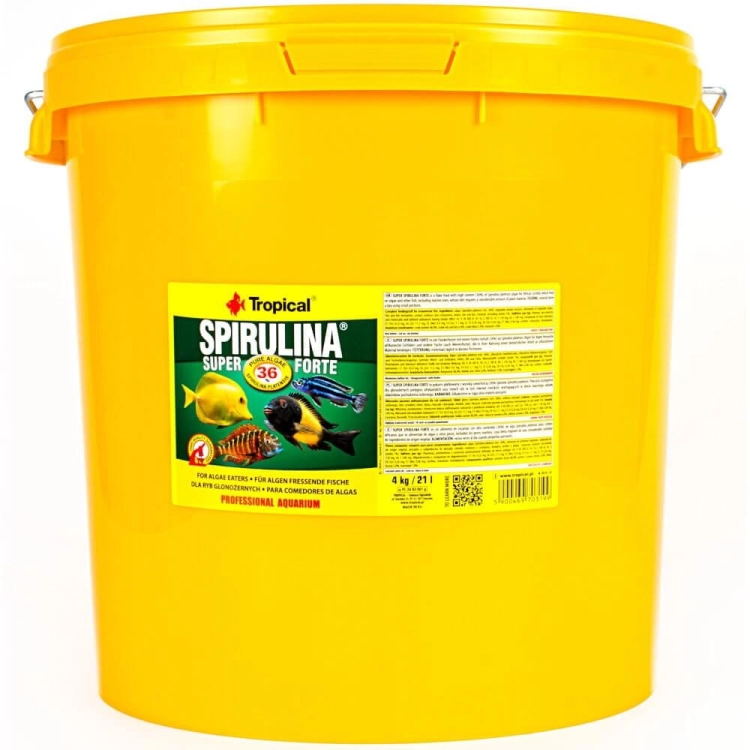 Tropical Spirulina Super Forte 36% 21L - 4kg Pokarm dla ryb