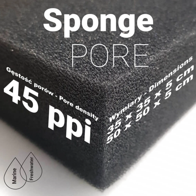 QualDrop Sponge Pore 35x35x5cm - Gąbka wkład 45ppi