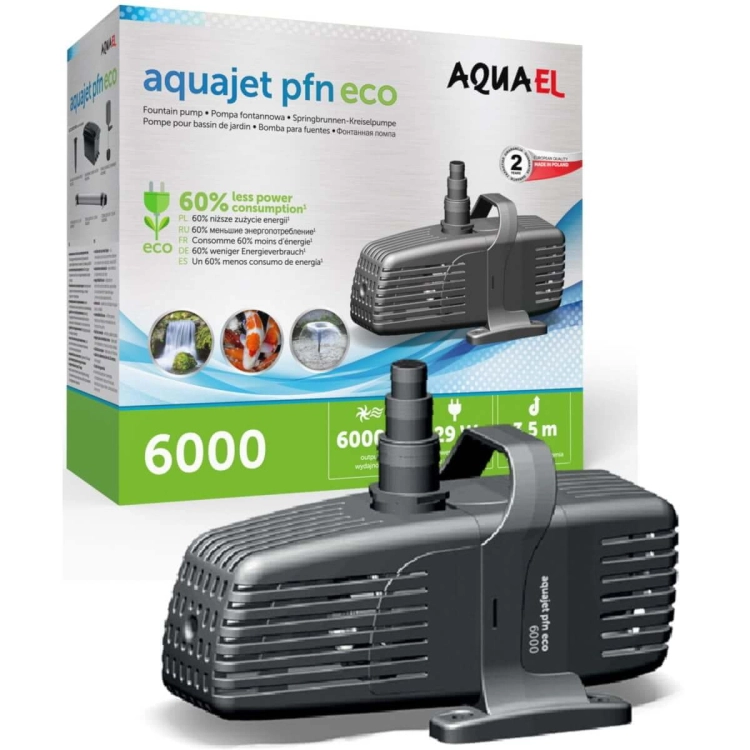 AQUAEL PFN-6000 ECO POMPA FONTANNOWA DO OCZKA WODNEGO 6000L/H 29W + GRATISY