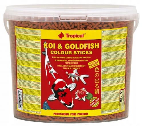 TROPICAL KOI & GOLDFISH COLOUR STICKS 5L- 450G POKARM DLA RYB