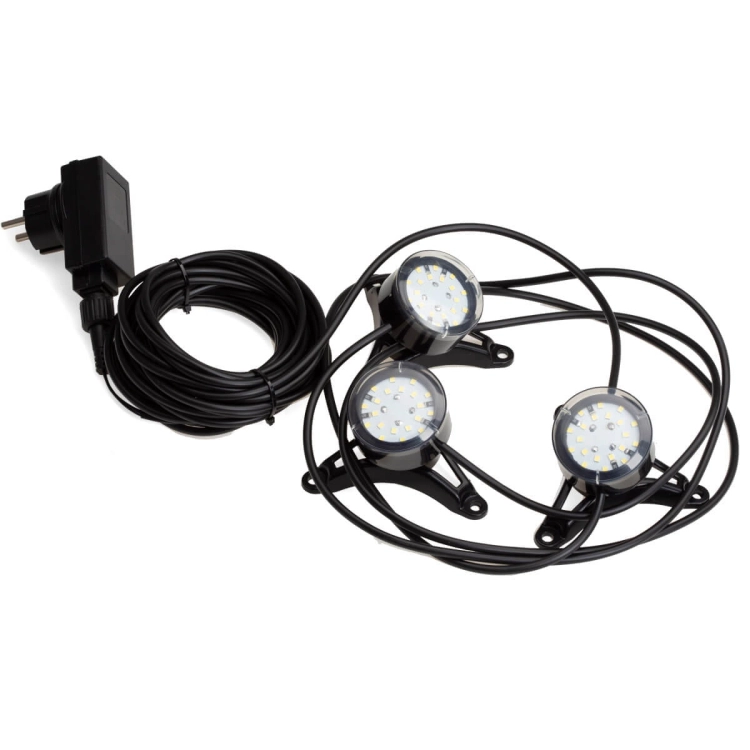 Aquael WaterLight Trio Colour - 3 kolorowe lampy LED do oczka + gratisy
