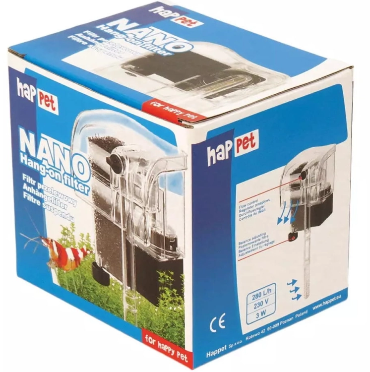 Happet Nano Filtr kaskadowy do akwarium 280l/h 3,5W