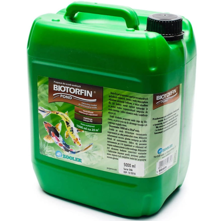 ZOOLEK BIOTORFIN 5L / 100M3 - NA PH i KLARUJE WODĘ + GRATISY