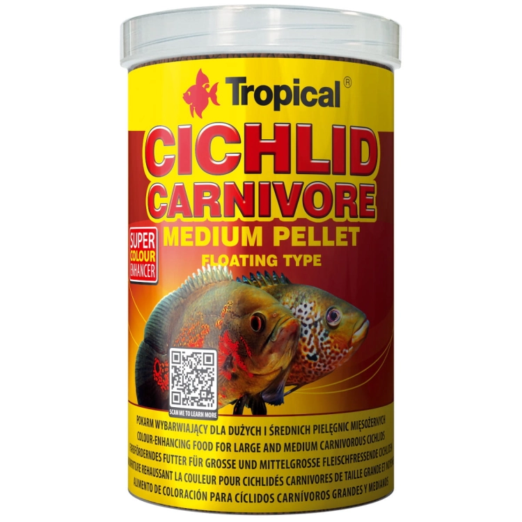 Tropical Cichlid Carnivore Medium Pellet 1000ml - 360g Pokarm dla pielęgnic