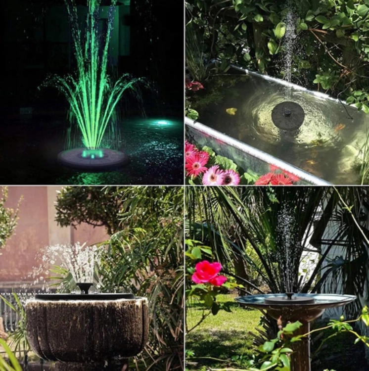Solarna fontanna pływająca LED RGB 220l/h 7 dysz + gratisy