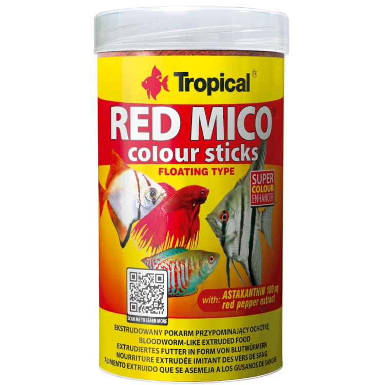 Tropical Red Mico Colour Sticks 250ml - 80g Pokarm wybarwiający