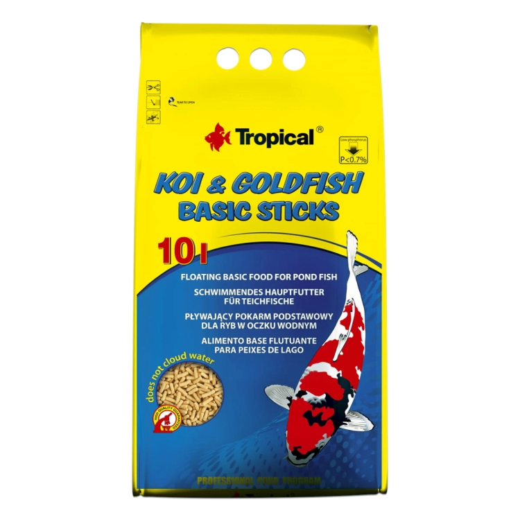 Tropical Koi&Goldfish Basic Sticks 10L - 800g Pokarm dla karpi koi