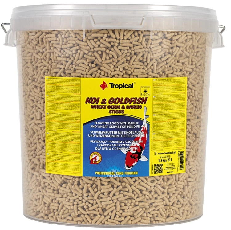 Tropical Koi&Goldfish Wheat Germ&Garlic Sticks 21L / 1,6kg Pokarm dla ryb