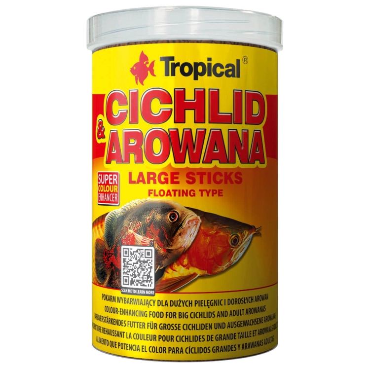 Tropical Cichlid&Arowana Large Sticks 1000ml - 300g Pokarm dla ryb