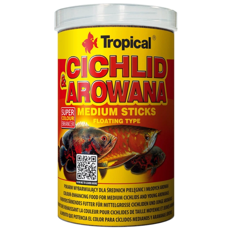 Tropical Cichlid&Arowana Medium Sticks 1000ml - 360g Pokarm dla ryb