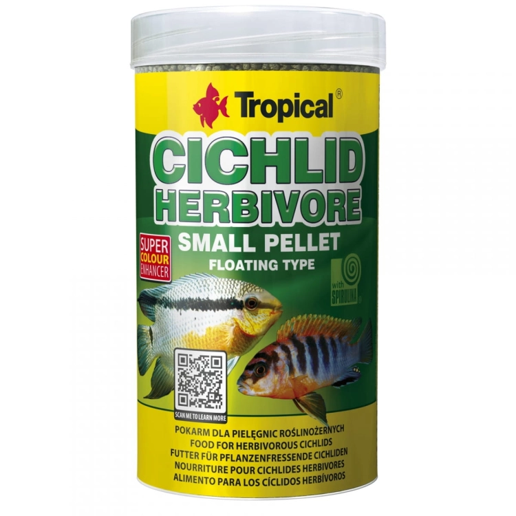 Tropical Cichlid Herbivore Small Pellet 1000ml Pokarm dla pielęgnic