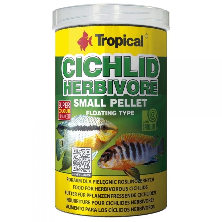 Tropical Cichlid Herbivore Small Pellet 250ml Pokarm dla pielęgnic