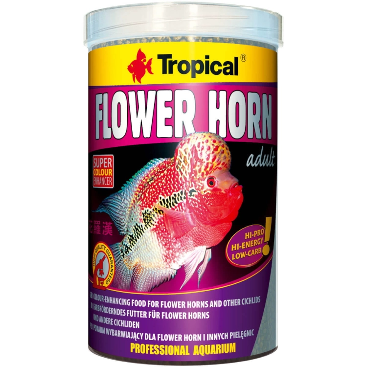 Tropical Flower Horn Adult Pellet 1000ml Pokarm dla młodych pielęgnic