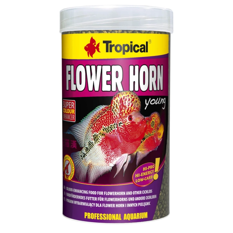 Tropical Flower Horn Young Pellet 250ml Pokarm dla młodych pielęgnic