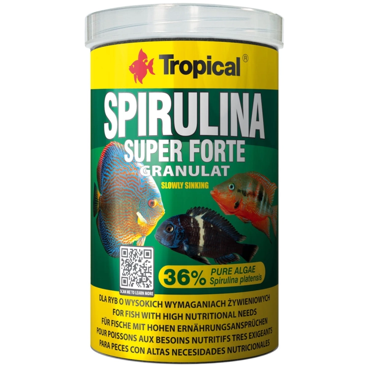Tropical Super Spirulina Forte Granulat 1000ml Pokarm dla ryb