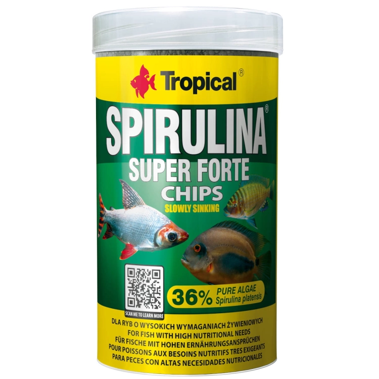 Tropical Super Spirulina Forte Chips 250ml Pokarm dla ryb