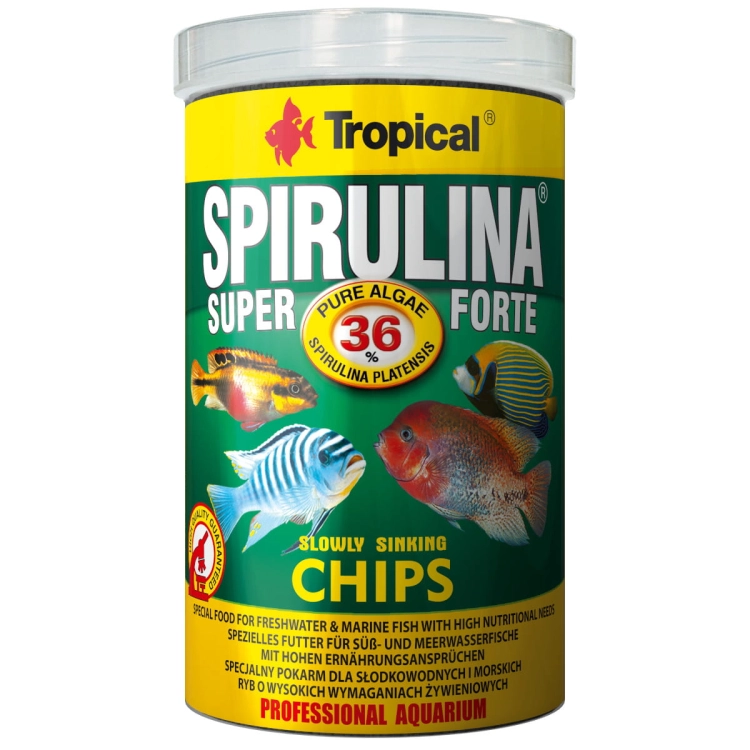 Tropical Super Spirulina Forte Chips 1000ml Pokarm dla ryb