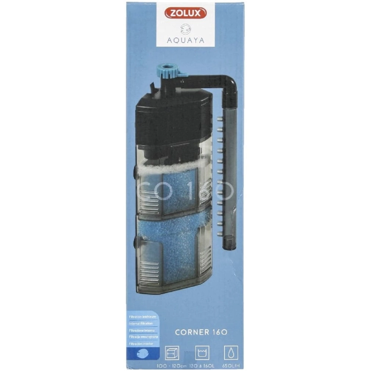 Zolux Aquaya Corner 160 Filtr narozny wewnętrzny do akwarium 650L/H 12W