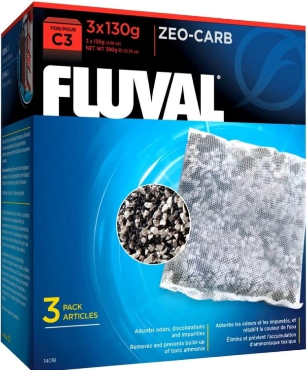 Fluval Zeo-Carb 3x130g Wkład węgiel aktywny do filtra C3