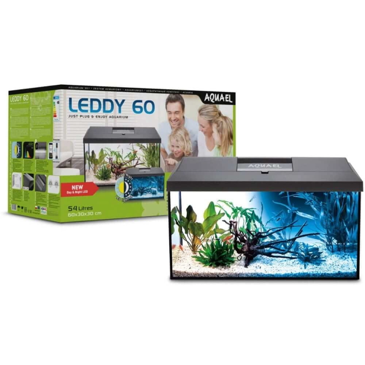 Aquael Leddy Day&Night 60 2.0 zestaw akwarium LED czarny