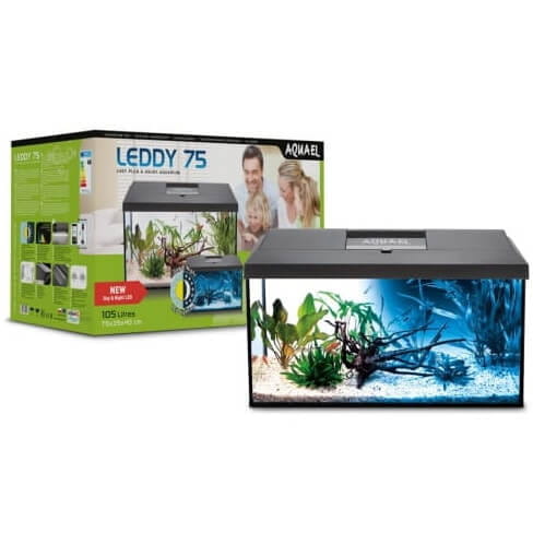 Aquael Leddy Day&Night 75 2.0 Zestaw akwarium 105l LED czarny + gratisy
