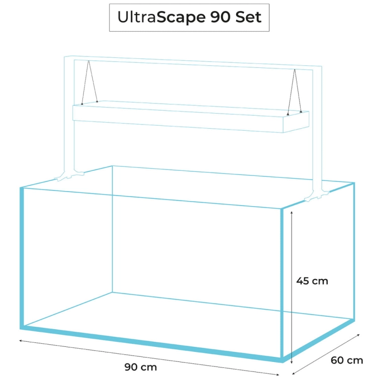Aquael Ultrascape 90 Snow Akwarium zestaw LED 4x14W + gratisy