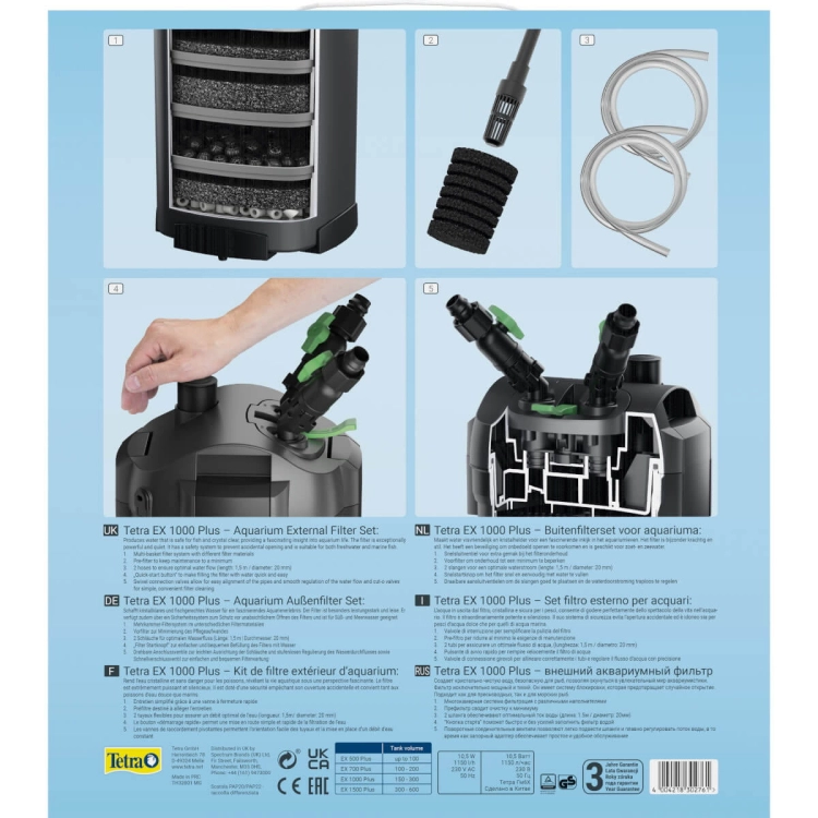 Tetra EX-1000 Plus Filtr zewnętrzny do akwarium do 300l + gratisy