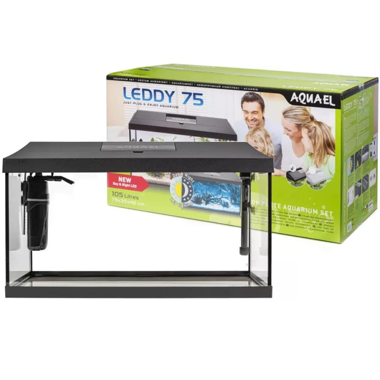 Aquael Leddy Plus Day&Night 75 2.0 Zestaw akwarium 105l LED czarny