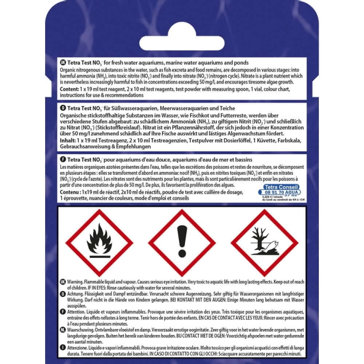 Zestaw testów Tetra Test NO2 NO3 pH - Kompletne testy kropelkowe