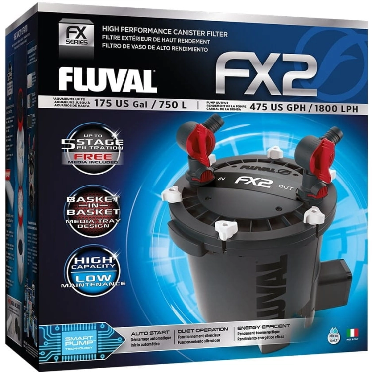 Fluval FX-2 filtr zewnętrzny do akwarium 750L + wkłady deszczownia + gratisy