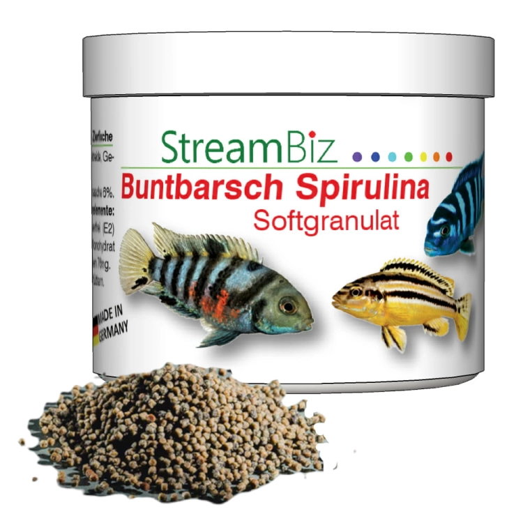 StremBiz Buntbarsch Spirulina Softgranulat 80g Pokarm dla pielęgnic