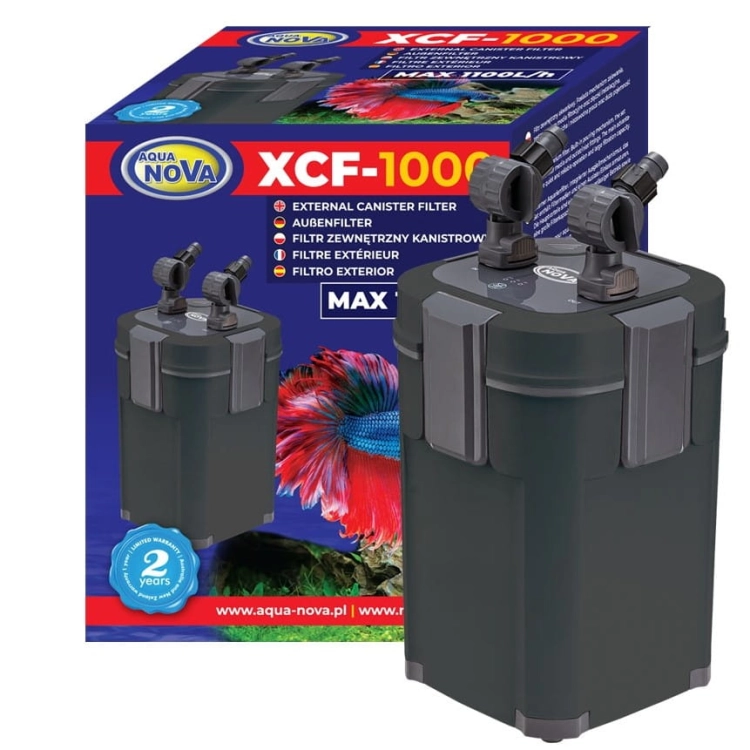 Aqua Nova XCF-1000 Filtr zewnętrzny kubełkowy do akwarium 200l + gratisy
