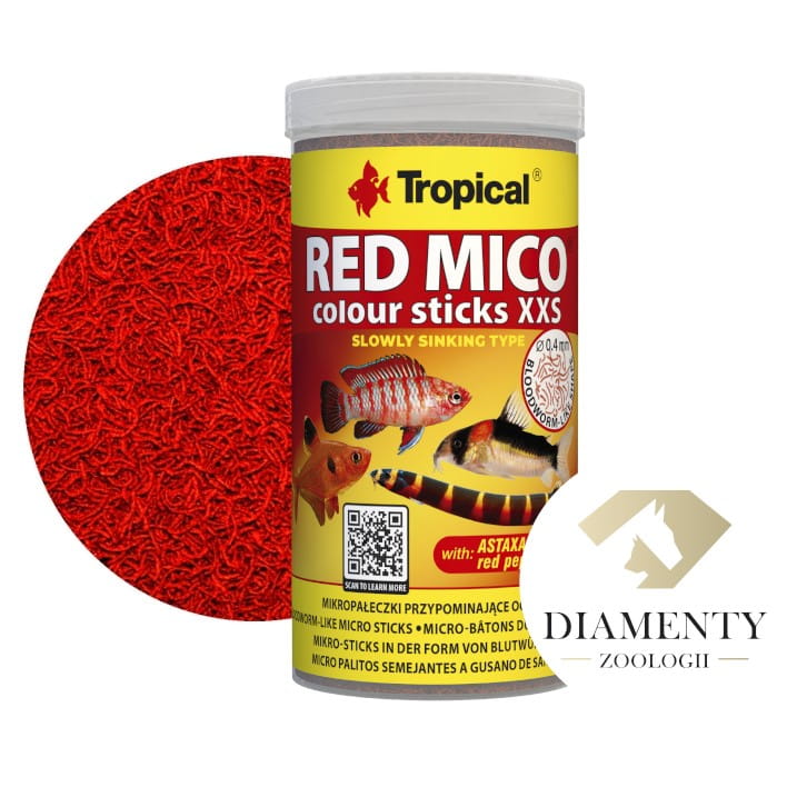 Tropical Red Mico Colour Sticks XXS 250ml - 125g Pokarm wybarwiający