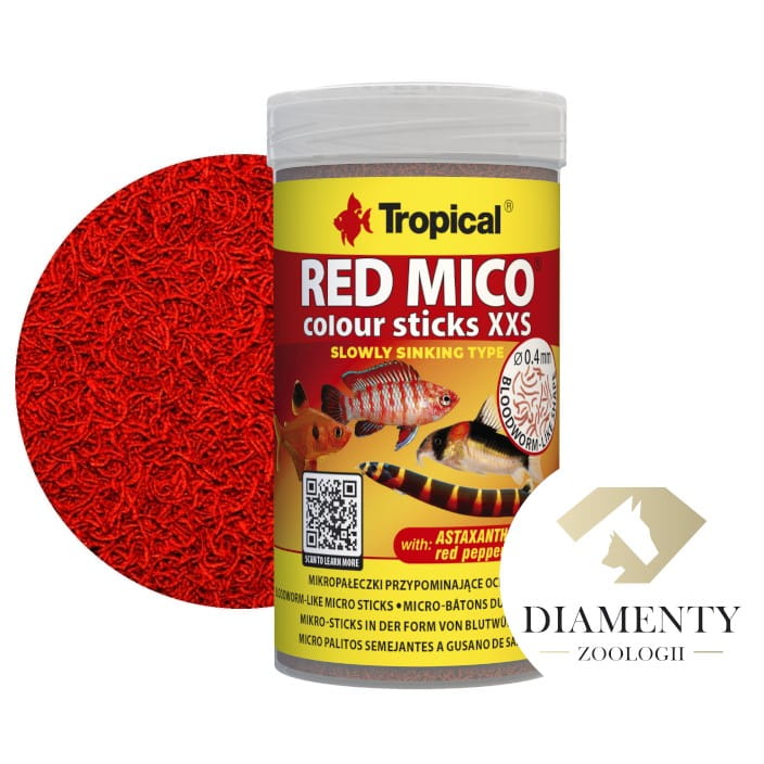 Tropical Red Mico Colour Sticks XXS 100ml - 50g Pokarm wybarwiający