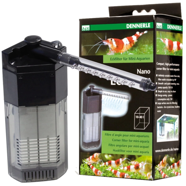 Dennerle Nano Clean Eckfilter Filtr wewnętrzny narożny do akwarium 10-40L
