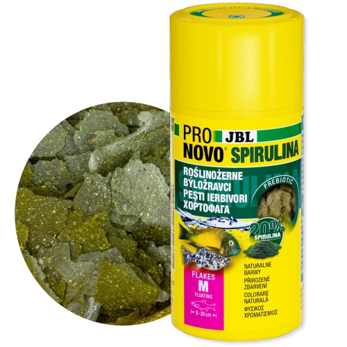 JBL Pronovo Spirulina Flakes M 100ml - 16g Pokarm w płatkach dla roślinożerców