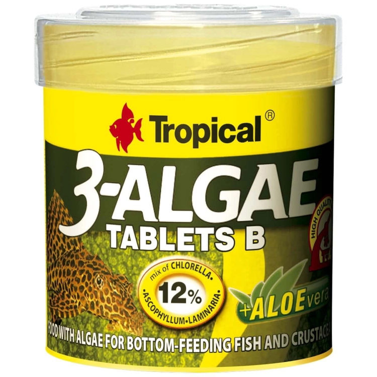 TROPICAL 3-ALGAE TABLETS B 50ML - 36G POKARM DLA RYB