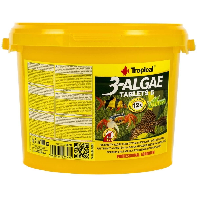 TROPICAL 3-ALGAE TABLETS B 2KG POKARM DLA RYB