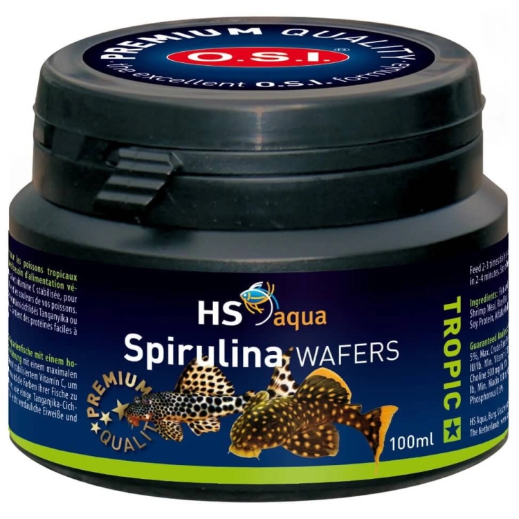 HS O.S.I. Spirulina Wafers 100ml - 65g pokarm dla ryb wafelki