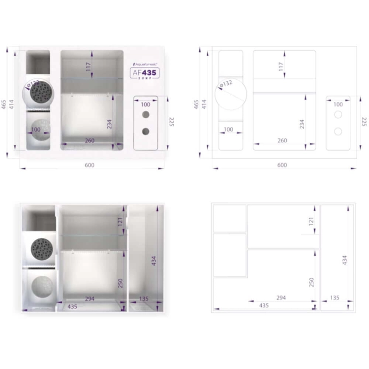 Aquaforest AF 435 sump 60x46,5x45,5cm